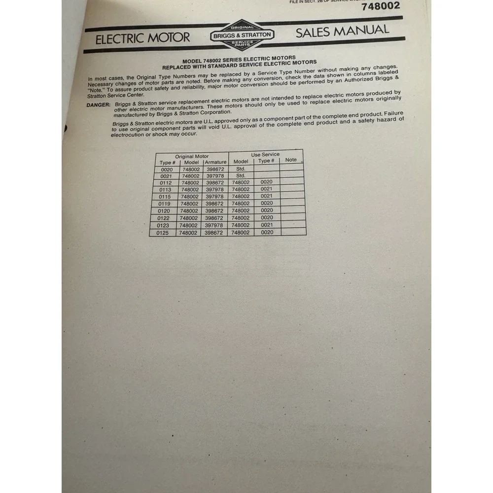 1986 Briggs And Stratton Engine Parts Price List And‎ 1985 Updates